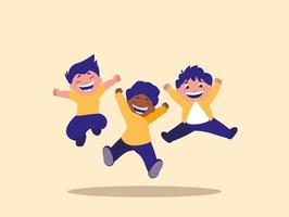 266x200 Kids Jumping Free Vector Art