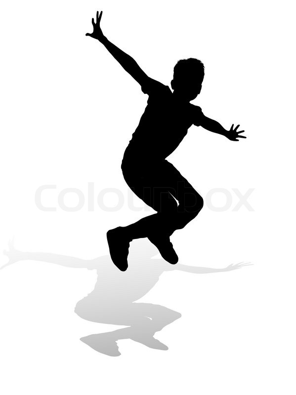 599x800 Kids Jumping Silhouette Vector