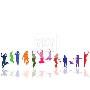 300x300 Kids Playing And Jumping Vector