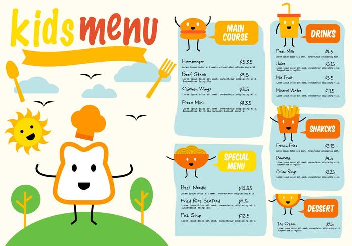 Free Template Kids Menu Vector 700x490 Free Template Kids Menu Vector