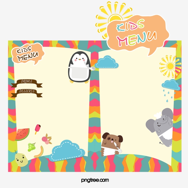 Vector Childrens Menu, Children's Menu, Cartoon Menu Vector, Cute 640x640 Vector Childrens Menu, Children's Menu, Cartoon Menu Vector, Cute
