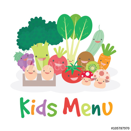 Cute Colorful Kids Meal Menu Vector Template 500x500 Cute Colorful Kids Meal Menu Vector Template