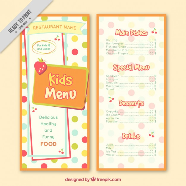 Dotted Kids Menu Template Vector Free Download 626x626 Dotted Kids Menu Template Vector Free Download