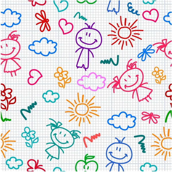 Hand Drawn Kid Pattern Free Vector In Adobe Illustrator 600x599 Hand Drawn Kid Pattern Free Vector In Adobe Illustrator