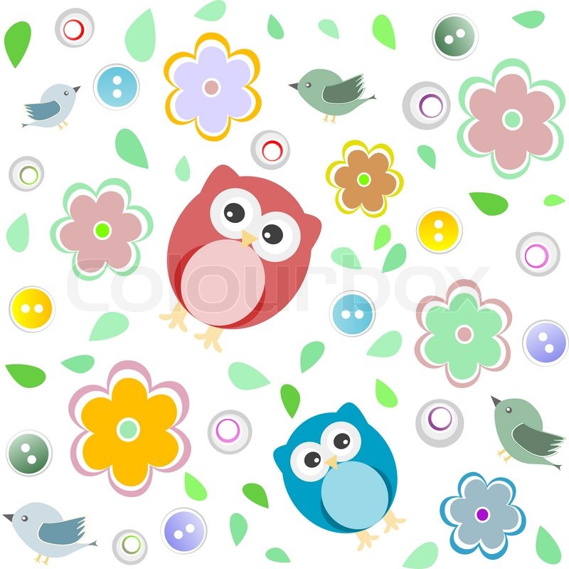 Seamless Colourful Owl Pattern For Kids Vector Background 800x799 Seamless Colourful Owl Pattern For Kids Vector Background