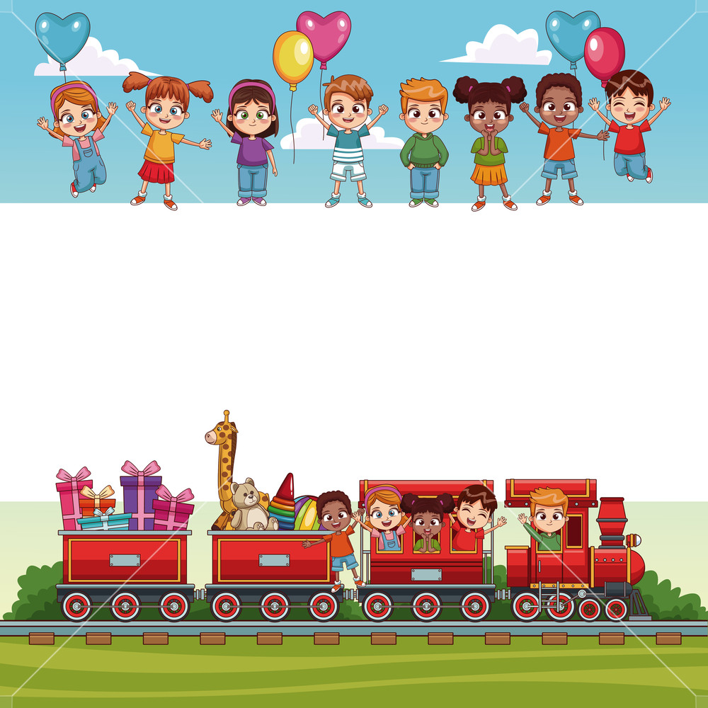1000x1000 Beautiful Kids Cartoon Blank Frame Vector Illustration Graphic
