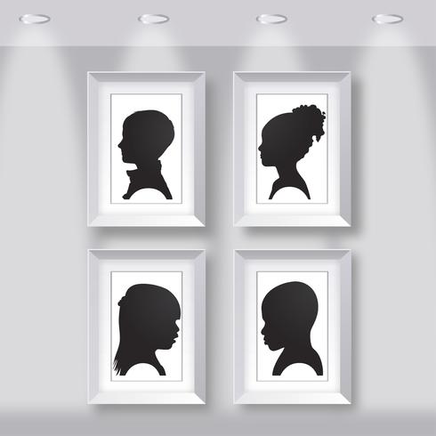 490x490 Kids Silhouettes On Frame Vector