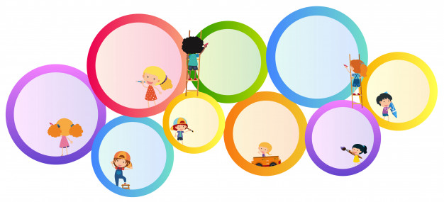 626x285 Border Template With Kids And Round Frames Vector Premium Download