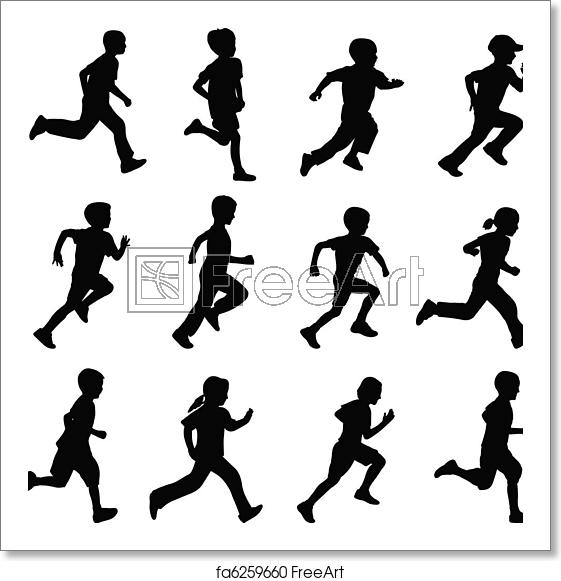 Free Art Print Of Children Running Silhouettes Set Of Running 561x581 Free Art Print Of Children Running Silhouettes Set Of Running