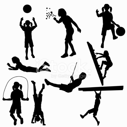 Kids Playing Silhouette Collection Vector Stock Vector 440x440 Kids Playing Silhouette Collection Vector Stock Vector