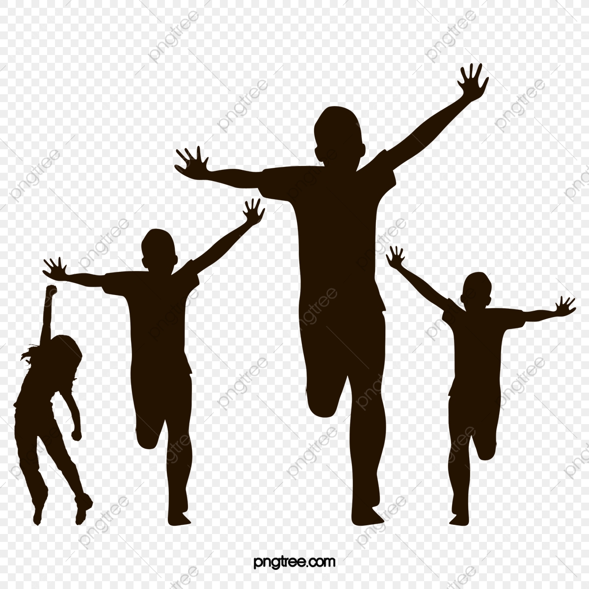 Children Playing Silhouette SVG