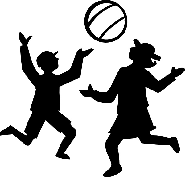 Silhouette Of Kids Playing With A Ball Clip Art Free Vector 600x577 Silhouette Of Kids Playing With A Ball Clip Art Free Vector