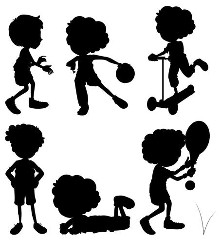 Silhouette Children Doing Different Activities 454x490 Silhouette Children Doing Different Activities