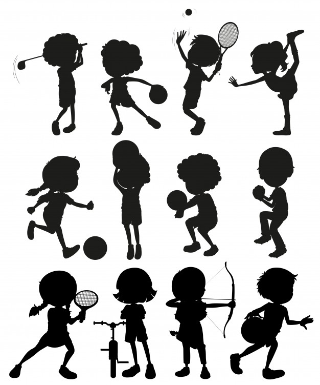 Silhouette Kids Playing Sports Vector Free Download 626x751 Silhouette Kids Playing Sports Vector Free Download