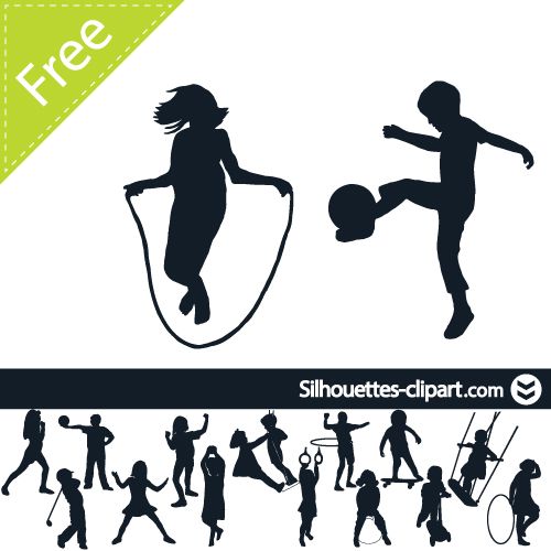 Children Playing Vector Silhouette Silhouettes Silhouette 500x500 Children Playing Vector Silhouette Silhouettes Silhouette