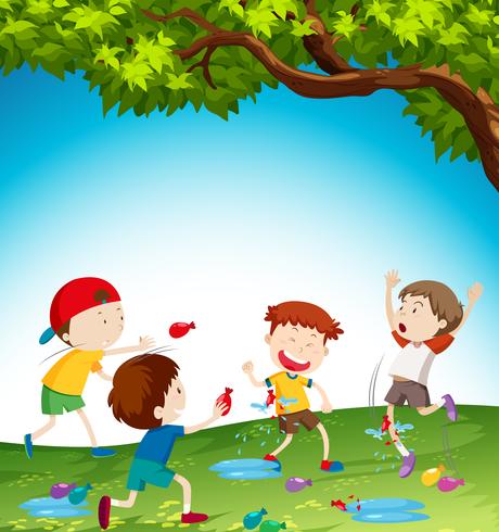 460x490 Kids Playing With Water Balloon