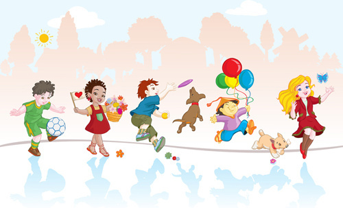 500x303 Playing Children Cartoons Free Vector Download