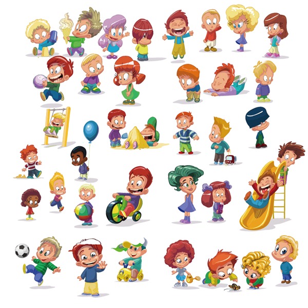 600x600 Children Playing Cartoon Vector Material My Free Photoshop World