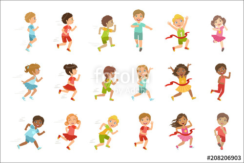Kids Running Set Stock Image And Royalty Free Vector 500x333 Kids Running Set Stock Image And Royalty Free Vector