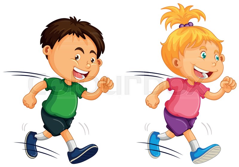 Kids Running On White Background Stock Vector Colourbox 800x559 Kids Running On White Background Stock Vector Colourbox