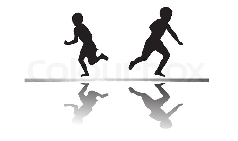 Kids Running Silhouettes, Abstract Stock Vector Colourbox 800x474 Kids Running Silhouettes, Abstract Stock Vector Colourbox