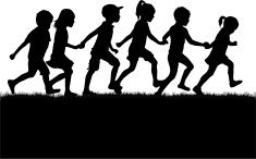Children Silhouettes Vector Art Illustration Children Playing 235x146 Children Silhouettes Vector Art Illustration Children Playing