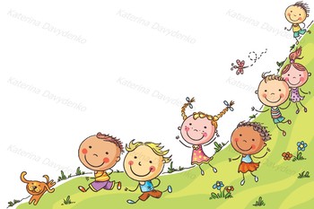 Happy Cartoon Kids Running, Vector Frame With A Copy Space Tpt 350x233 Happy Cartoon Kids Running, Vector Frame With A Copy Space Tpt