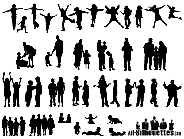 Free Vector Children, Kids, Teens Silhouettes Free Vectors 600x455 Free Vector Children, Kids, Teens Silhouettes Free Vectors
