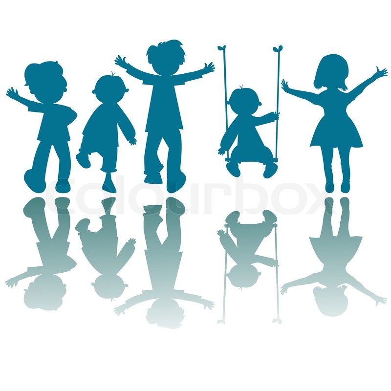 Happy Little Kids Silhouettes, Vector Stock Vector Colourbox 800x800 Happy Little Kids Silhouettes, Vector Stock Vector Colourbox