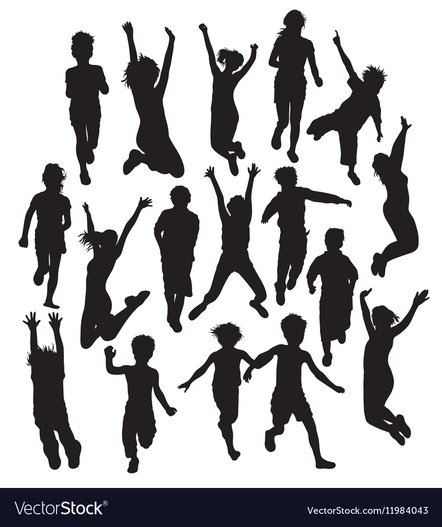 Kids Playing Silhouette Vector Free 906x1080 Kids Playing Silhouette Vector Free