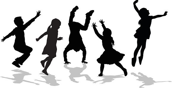 Silhouette Of High Energy Active Kids Vector Art Illustration 580x297 Silhouette Of High Energy Active Kids Vector Art Illustration