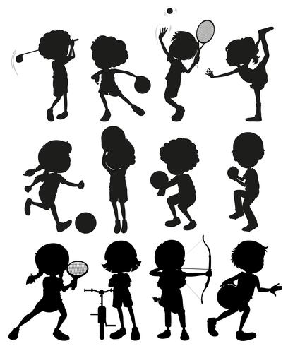 Silhouette Kids Playing Sports 408x490 Silhouette Kids Playing Sports
