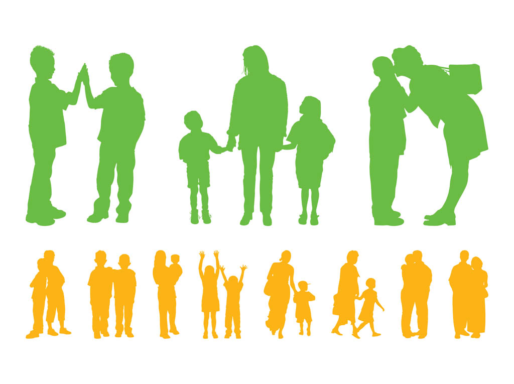 Children And Parents Silhouettes Free Vectors Ui Download 1024x765 Children And Parents Silhouettes Free Vectors Ui Download