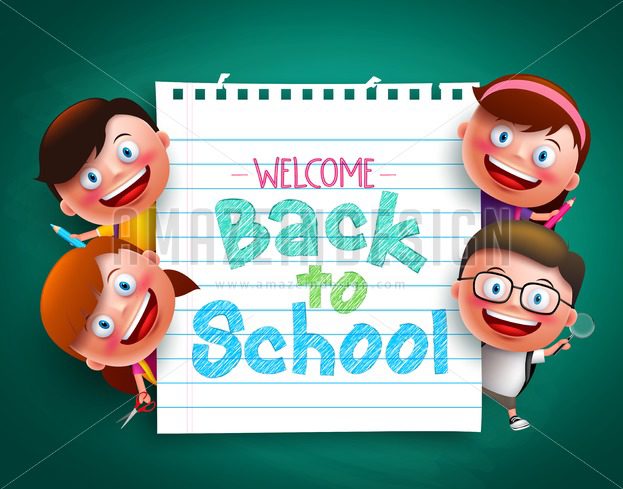 623x489 Back To School With Funny Vector Kids Characters