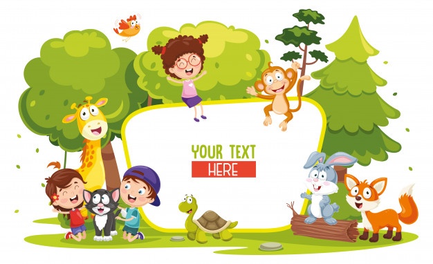 626x382 Vector Illustration Of Kids And Animals Vector Premium Download
