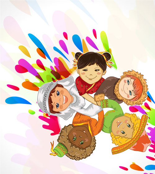 Interracial Kids Vectors Material Free Download 500x562 Interracial Kids Vectors Material Free Download