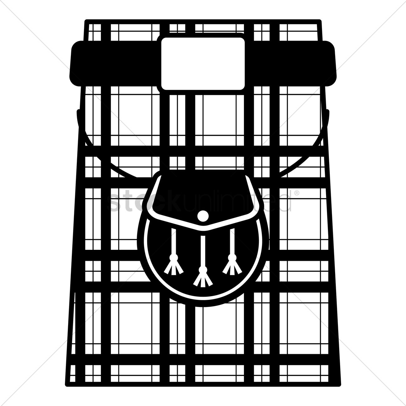 Kilt With Sporran And Belt Vector Image 1300x1300 Kilt With Sporran And Belt Vector Image