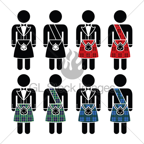 Scotsman, Man Wearing Kilt Vector Icons Set Gl Stock Images 500x500 Scotsman, Man Wearing Kilt Vector Icons Set Gl Stock Images