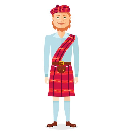 Scottish Man In Kilt In National Clothes Flat Cartoon Vector 420x450 Scottish Man In Kilt In National Clothes Flat Cartoon Vector