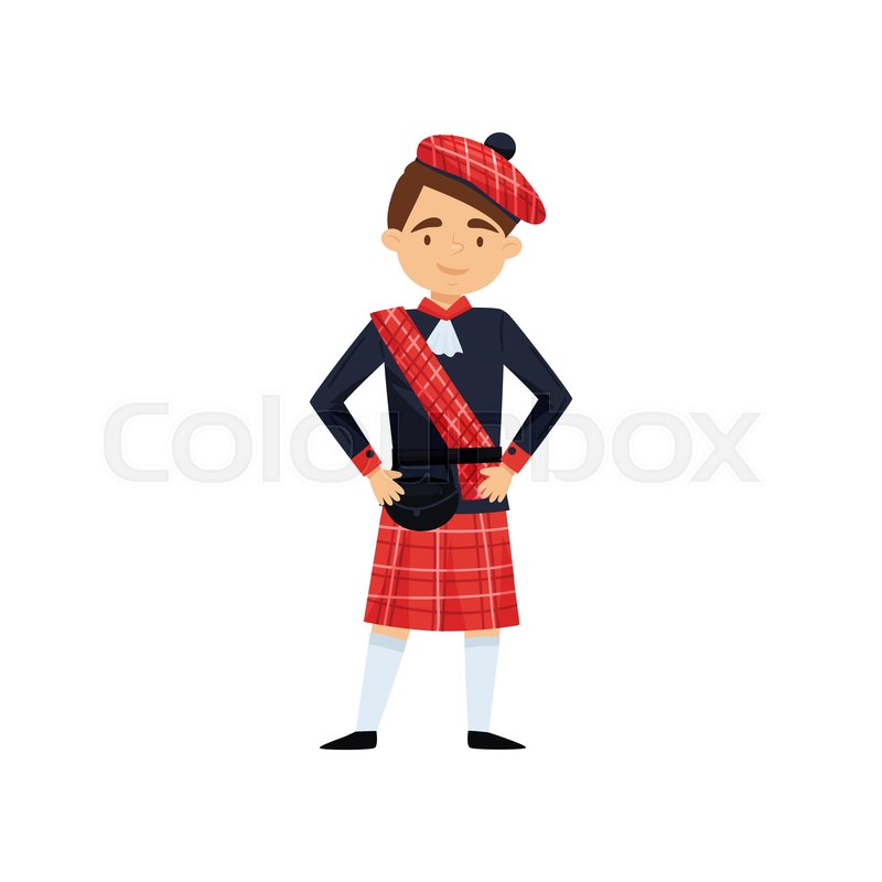 Smiling Boy In Blue Shirt, Red Kilt Stock Vector Colourbox 800x800 Smiling Boy In Blue Shirt, Red Kilt Stock Vector Colourbox