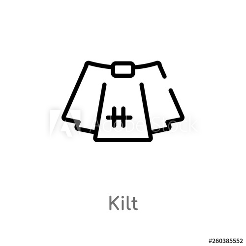Outline Kilt Vector Icon Isolated Black Simple Line Element 500x500 Outline Kilt Vector Icon Isolated Black Simple Line Element