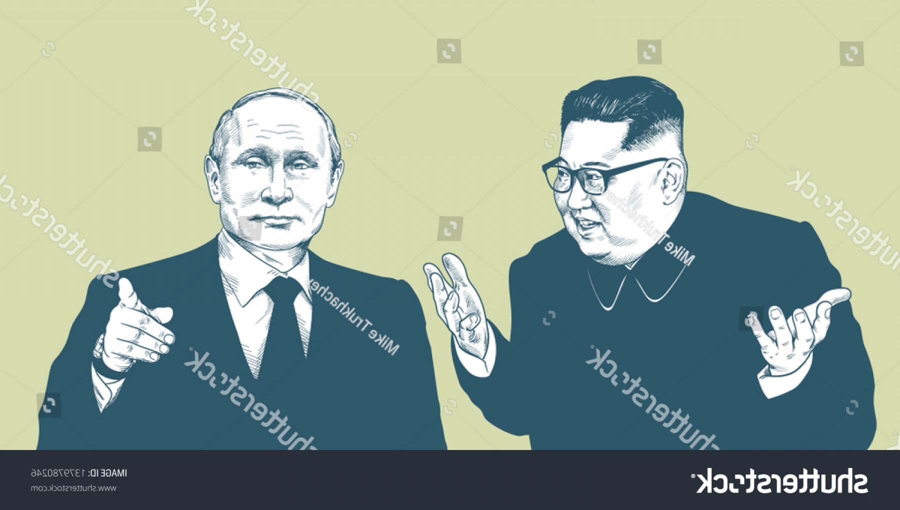 1800x1020 Vladimir Putin Kim Jongun Vector Portrait Newwaysys