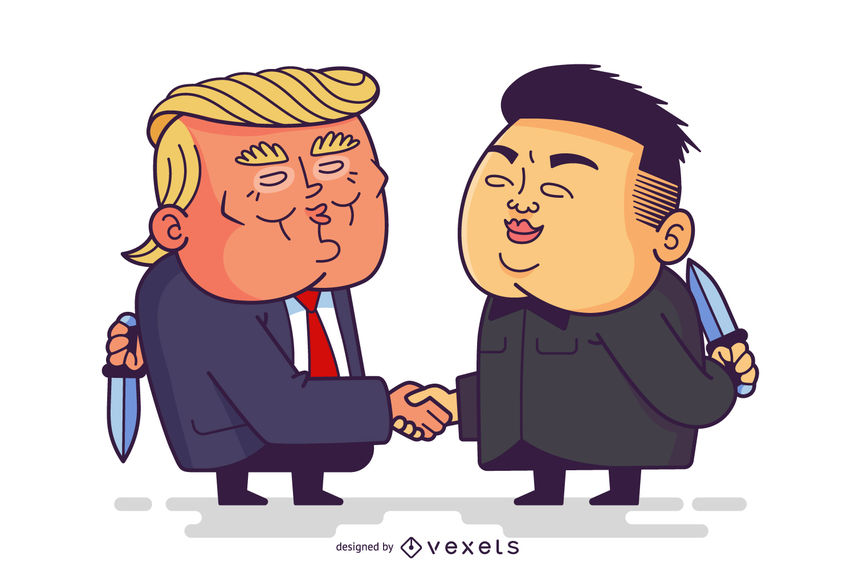 855x570 Funny Trump And Kim Jong Un Cartoon