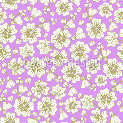 400x400 Mallow Flowers Kimono Vector Pattern
