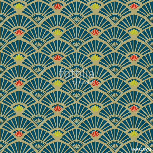 500x500 Seamless Japanese Retro Elegant Kimono Sector Pattern Vector