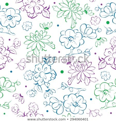 450x470 Vector Blue Vector Blue Purple Green Kimono Flowers Drawing