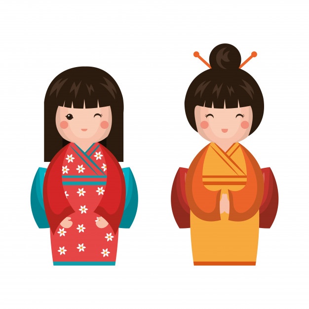 626x626 Japanese Girl Doll Icon Vector Premium Download