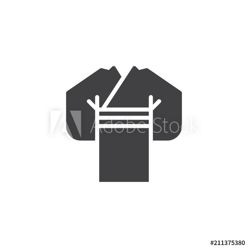 500x500 Japanese Kimono Vector Icon Filled Flat Sign For Mobile Concept