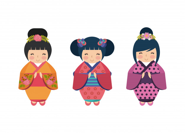626x453 Cute Japanese Girls With Kimono Vector Premium Download