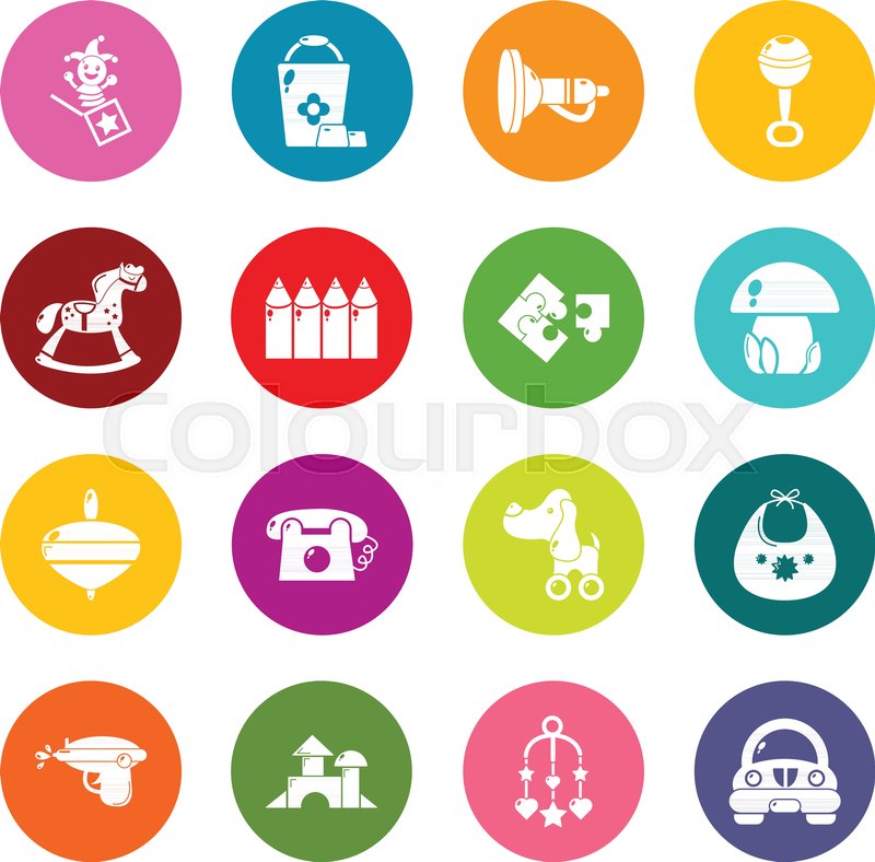 800x788 Kindergarten Tools Icons Set Vector Stock Vector Colourbox